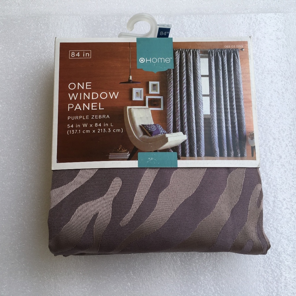 2 Purple Zebra animal print Window Panel curtain